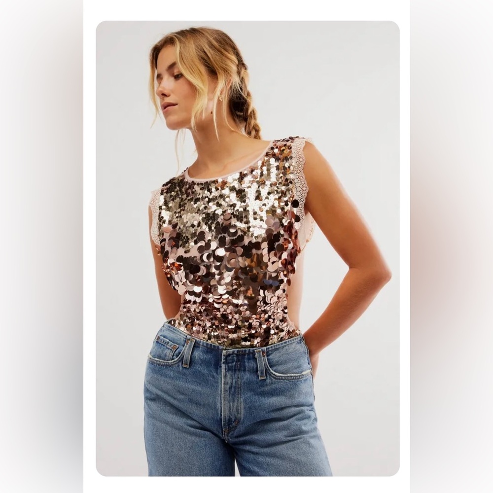 Free people intimately Main character bodysuit rose gold
